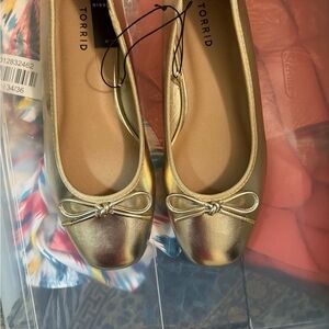 Torrid Gold Flats with Bow Detail